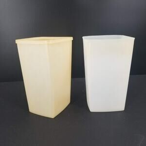 Tupperware 2 Piece Containers Bin 8" Vintage One lid 2 Bottoms Tall Storage